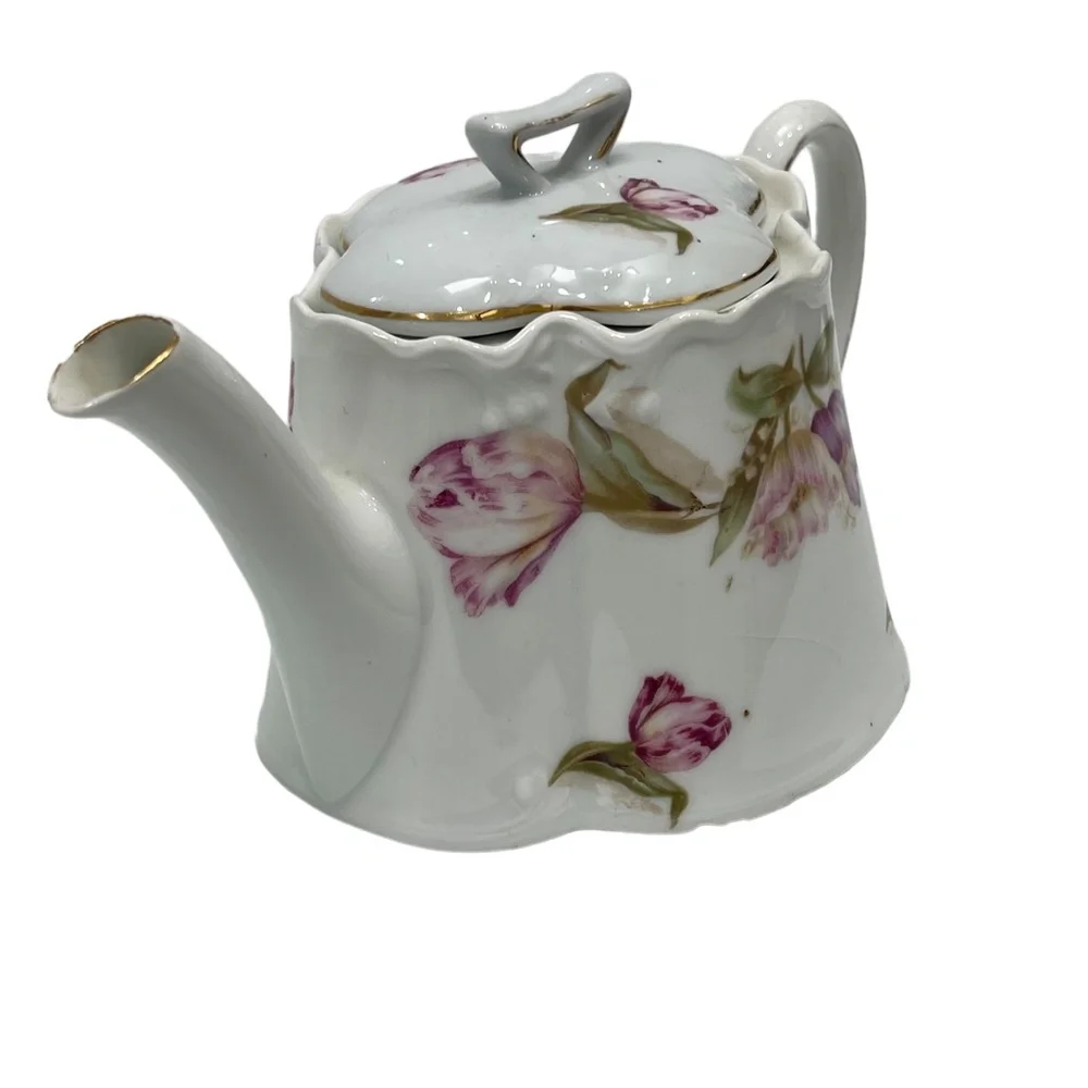 ANTIQUE Z.S.& CO PORZELLANFABRIK ZEH, SCHERZER & CO FLORAL TEAPOT
